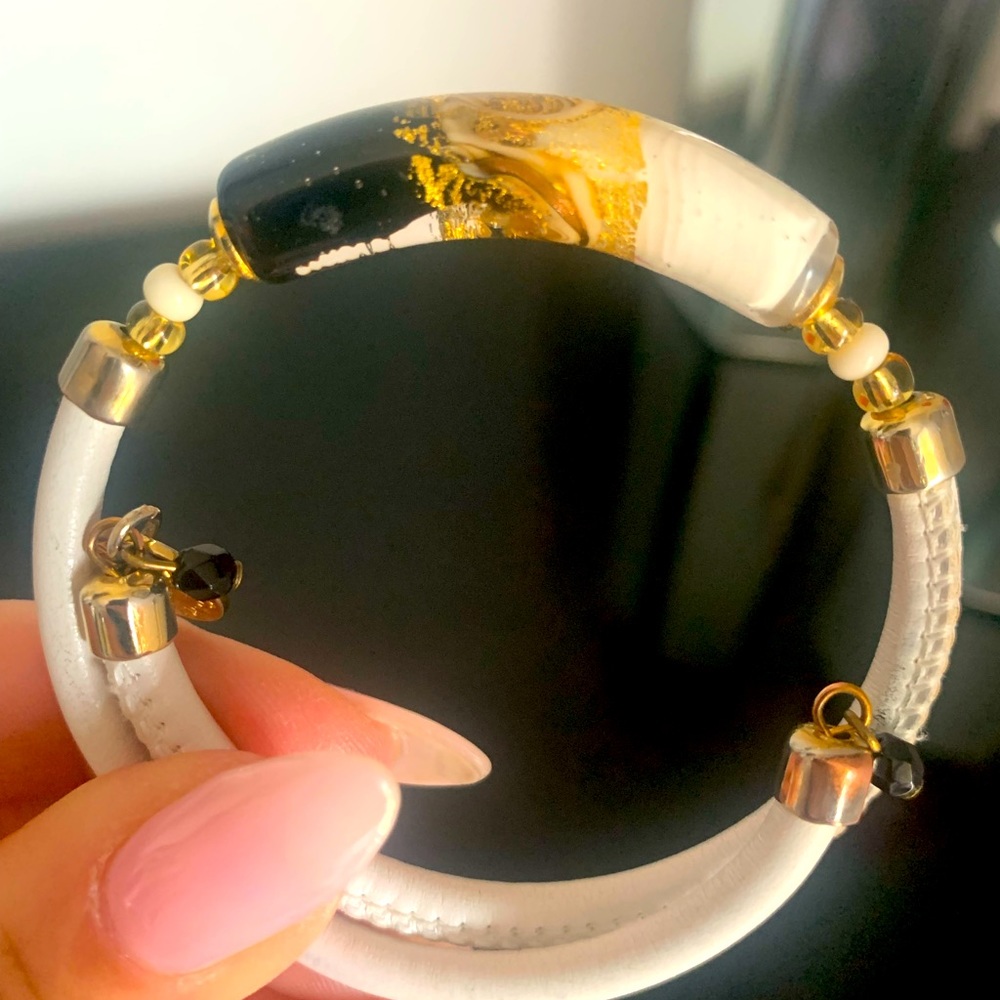 Murano Glass Bracelet with 24K gold leaf